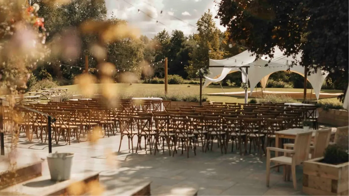 Event venue setup with rental items showcasing the protection that event host liability insurance provides